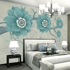 Настенные обои на заказ, современные рельефные 3D-обои с красивыми цветами, для гостиной, телевизора, дивана, картина на стену