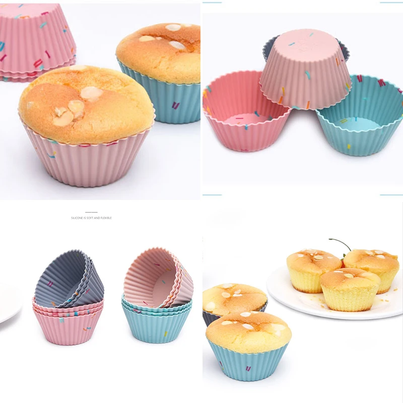 

Reusable Silicone Cupcake Mold Muffin Cake Baking Molds Candy DIY Bakeware Cups DIY Mould Maker Baking Pan Dessert Tools