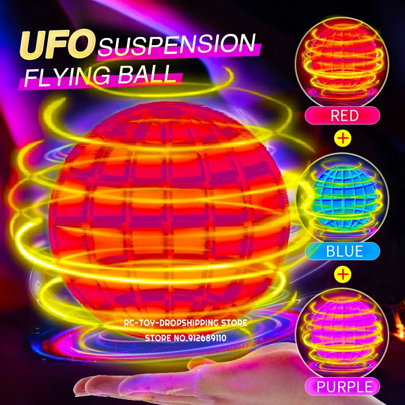 Flying Ball Boomerang Fly Orb Magic With LED Lights Drone Hover Ball Fly Nova Orb Flying Spinner Fidget Toys Child Family Gift