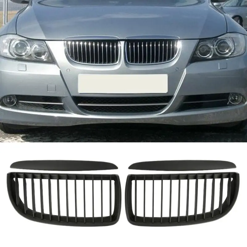 

Car Front Grilles Replacement Matte Black Front Kidney Grill Grilles Hood Top Grade For BMW E90 E91 320i-335i