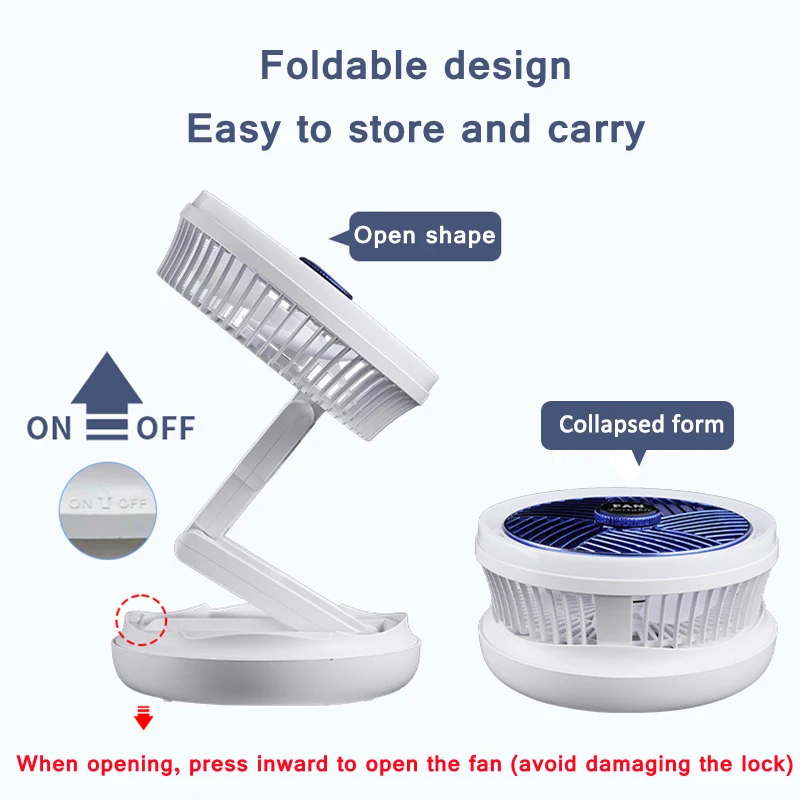 Multifunction Portable Electric Camping Fan Multifunction Appliances With Power Bank Rechargeable Wireless Ceiling Electric Fan enlarge