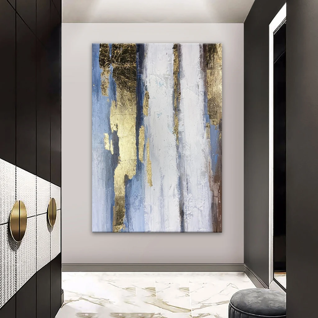

Golden Wall Art Decoration Painting Gold Foil Wall Art Canvas Poster Abstract Print Picture for Living Room Nordic Home Decor