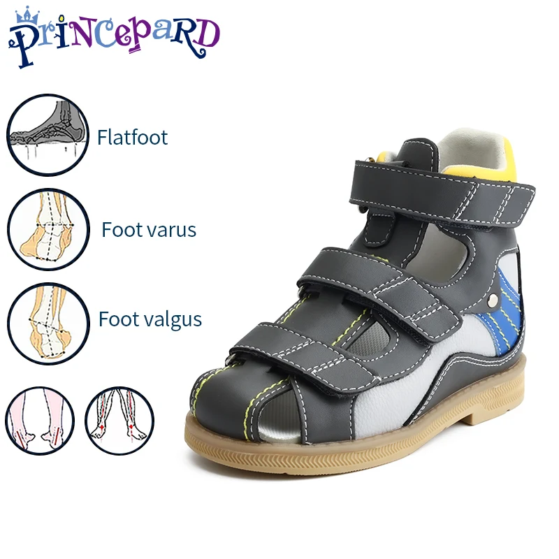 Orthopedic Shoes for Kids,Toddlers Corrective Summer High Top Closed Toe Sandals with Arch and Ankle Support,Fit for Valgus Feet enlarge