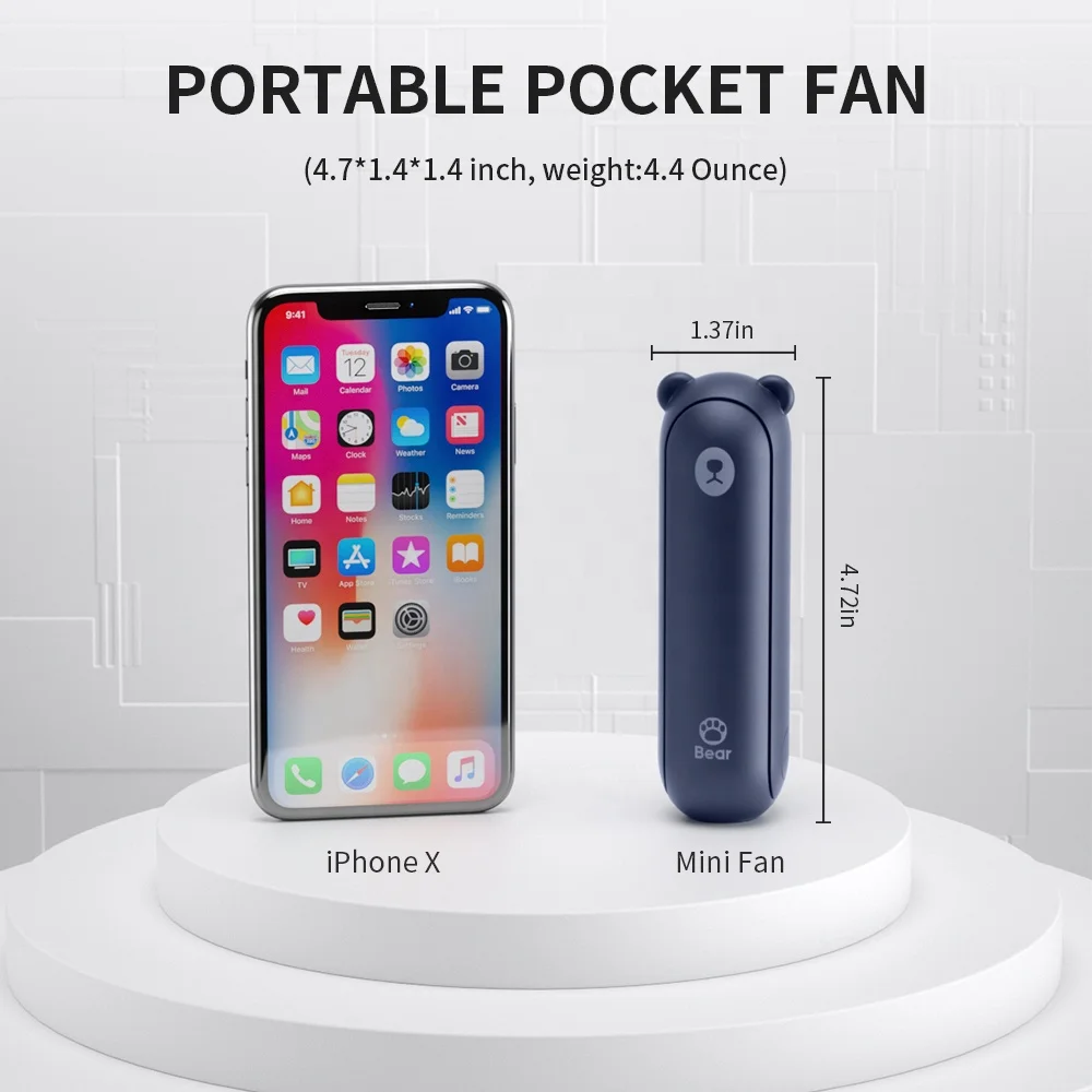 

New Bear Design Low Noise Propeller Blade Design Folding Flashlight Mobile Phone Power Bank Multi-function Fan 3 in 1 Jisulife