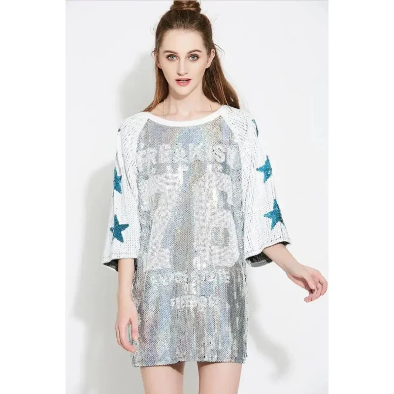 Новый женский костюм болельщика с блестками для джазовых танцев сексуальный в