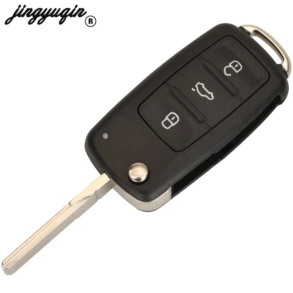 

Jingyuqin 3 кнопки для VW Golf MK6 Bora Polo Tiguan Touareg 202AD 202H 202Q Новый чехол для автомобильного ключа с откидной крышкой HU66 лезвие