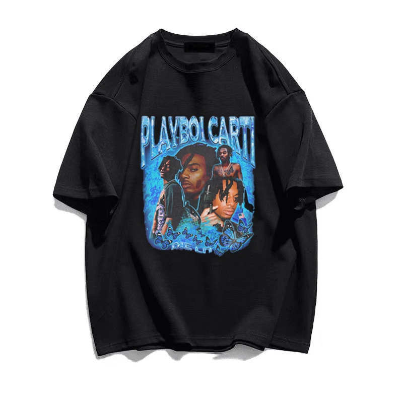 Tupac Travis Palyboi Rap Graphic Tshirt 2023 Vintage Shirt Men Streetwear 90s Hip Hop T Shirt Women Retro Cotton Tops Tees