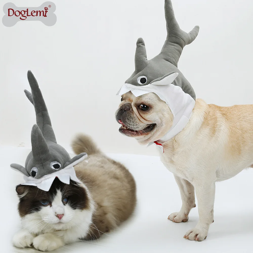 

Pet Supplies Shark Hat Super Cute Cute Shapeshift Headgear Christmas Cat Puppy Headdress 3D Disguise Cap