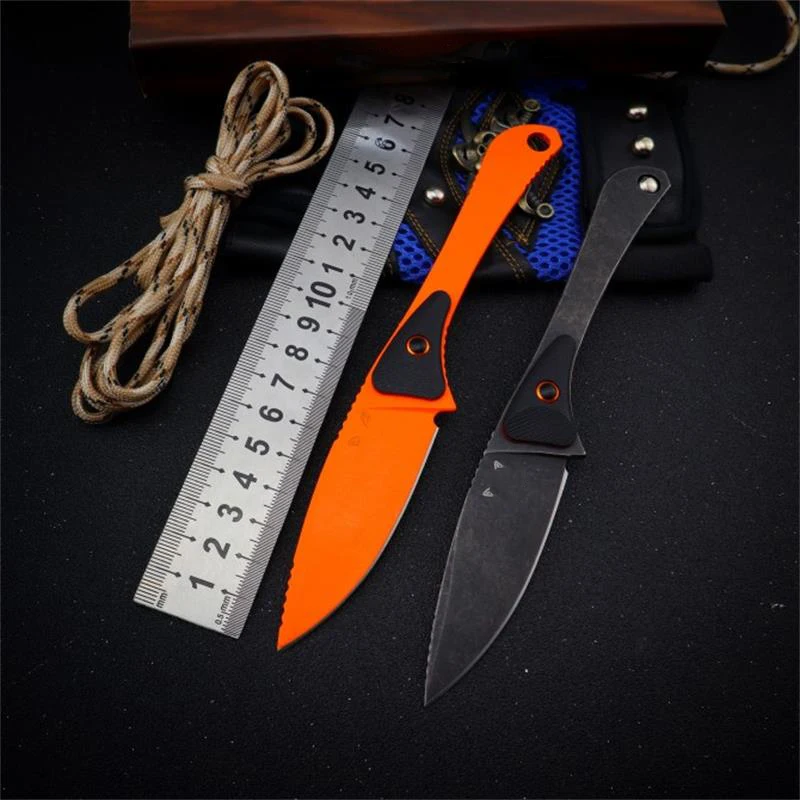 

Outdoor Camping BM 15200 Small Straight Knife 440 BladeSafety Defense Pocket Military Knives EDC Tool-BY45