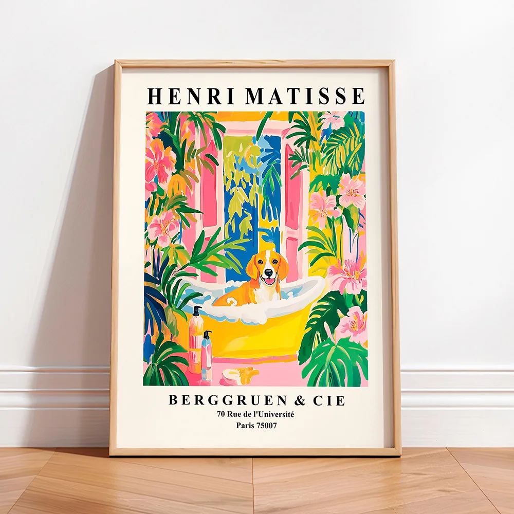 

Табби Кот на туалете, холст, настенный художественный принт, постер, розовый абстрактный художественный декор, живопись, домашний декор, подарок без рамы