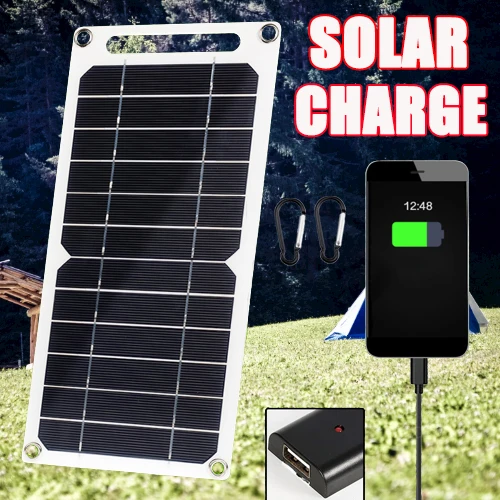 

25W Real Power USB 5V Solar Panel Outdoor Waterproof Hike Camping Portable Cell Power Bank Battery Solar Charge for Mobile Phone