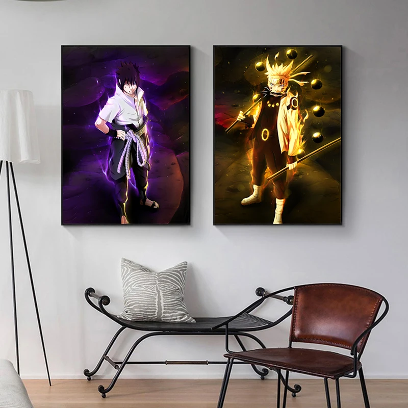

Japanese Bandai Naruto Anime Wall Art Sasuke Cartoon Pictures Canvas Painting Prints Home Poster for Living Kids Room Decoration