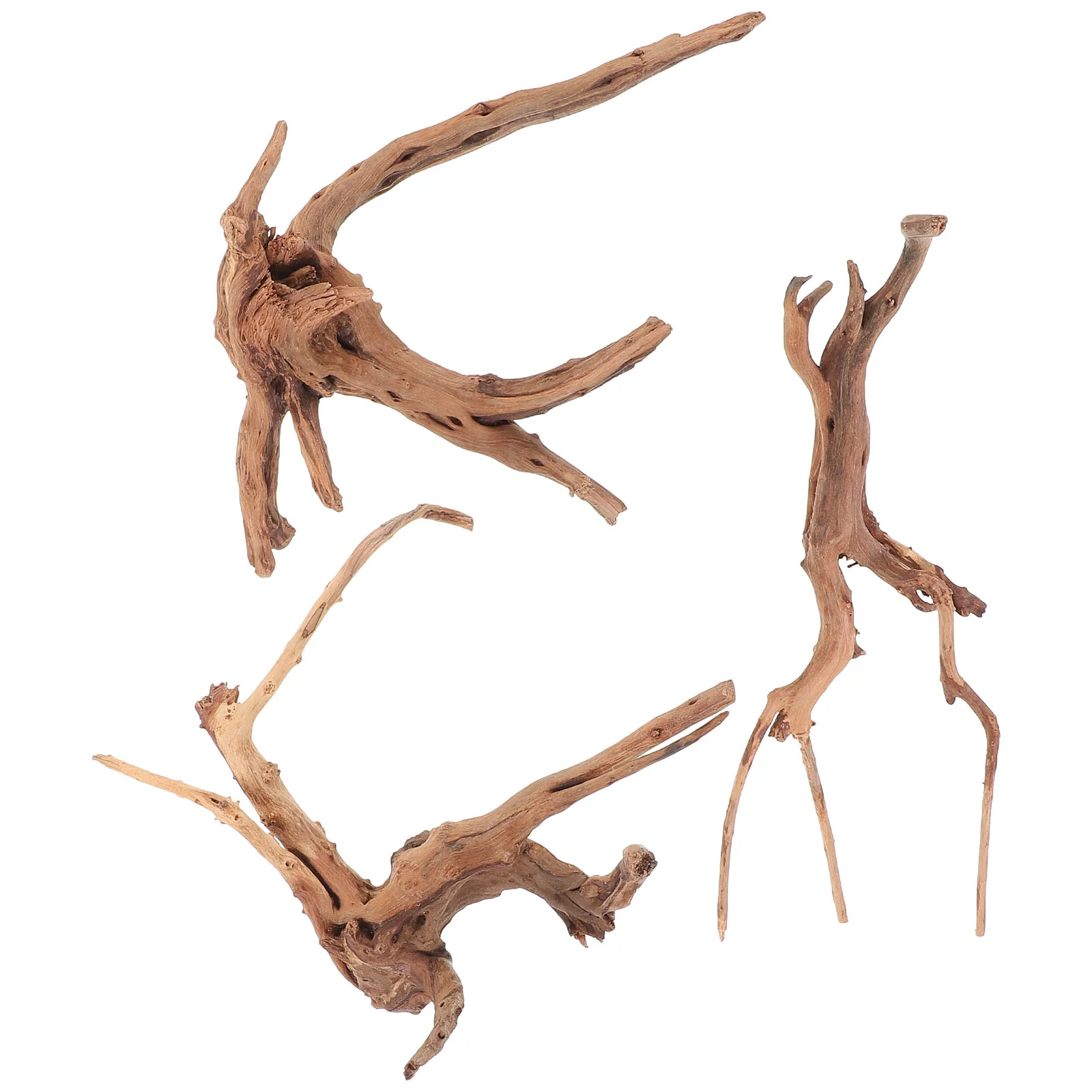 3 Pcs Landscaping Sunken Wood Driftwood Plant Aquariums Fish Tank Decoration Trunk Goods Artificial Glass Stones