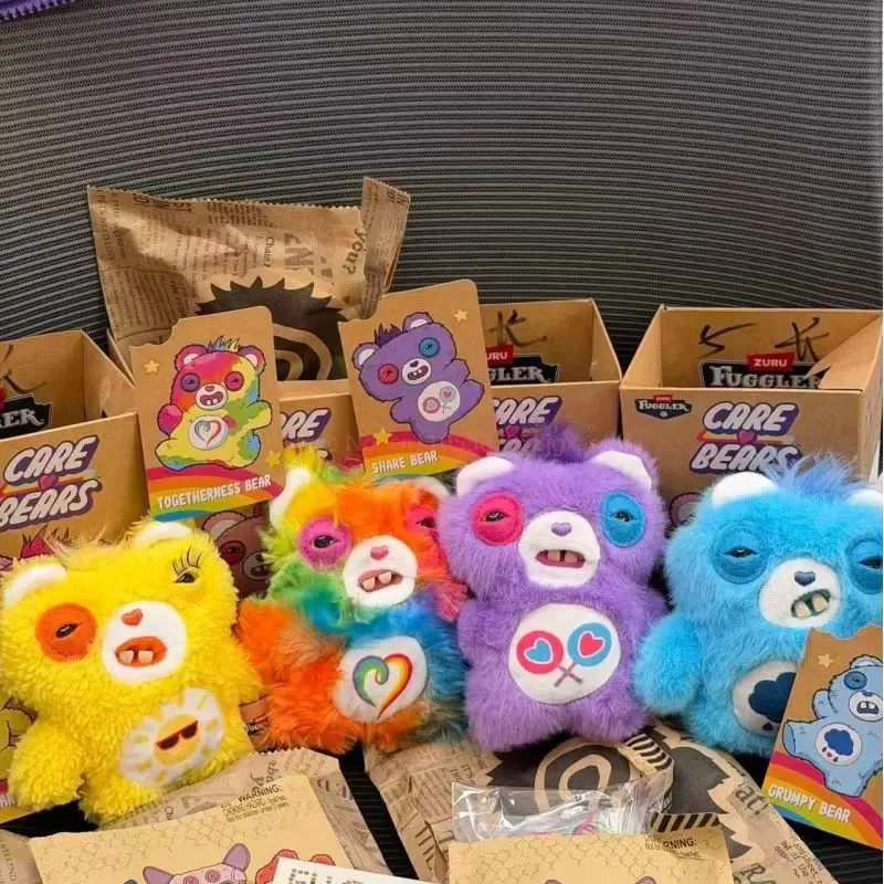 Фото Горячая распродажа: Оригинальные плюшевые брелоки Fuggler X Care Bears, серия Blind Box, коллекция плюшевых игрушек-подвесок, сюрприз-подарки №5