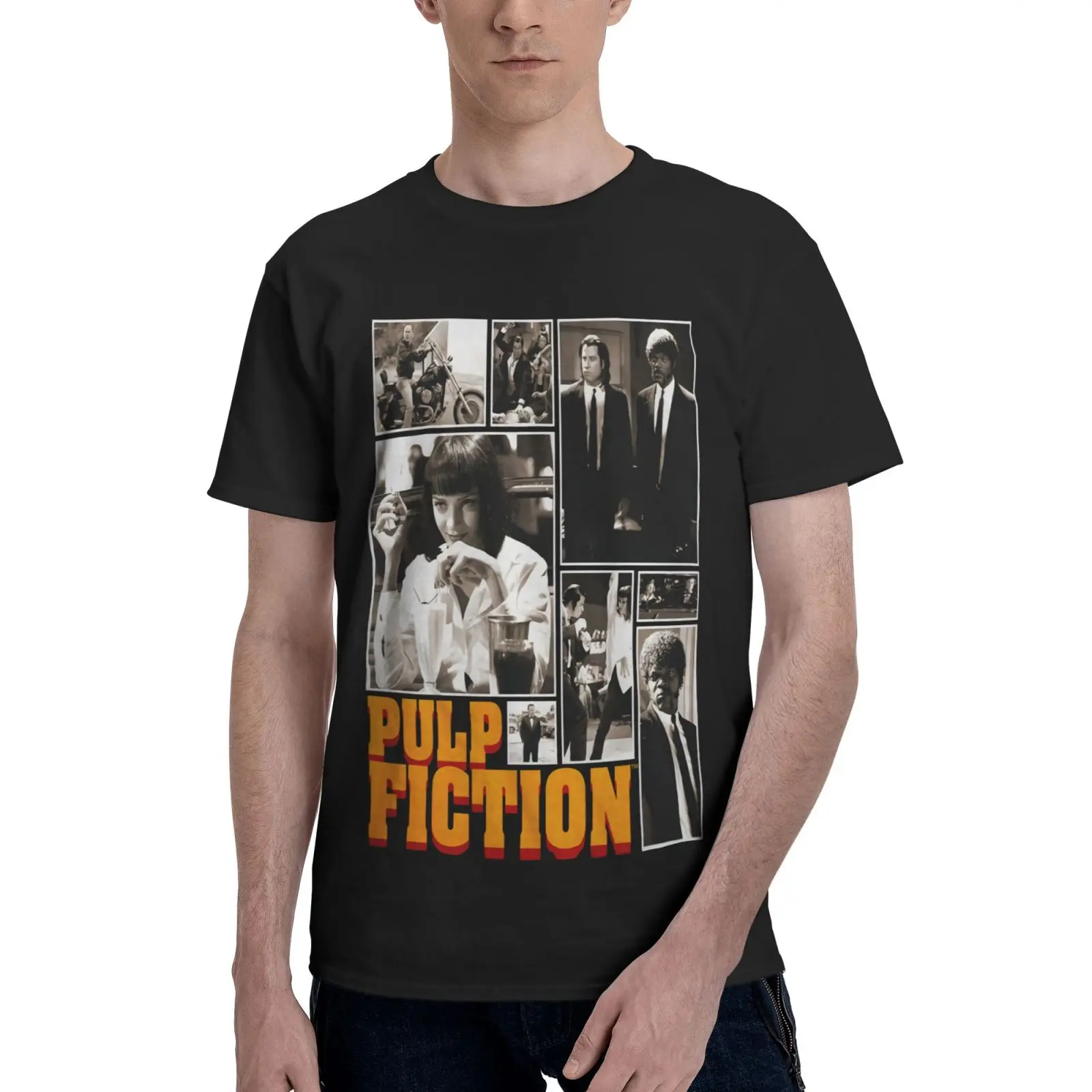 

Pulp Fiction Scenes Montage Quentin Oversized T-Shirt Shirt Tops Top T-Shirt Oversize T-Shirts Mens Clothes Aesthetic Clothing