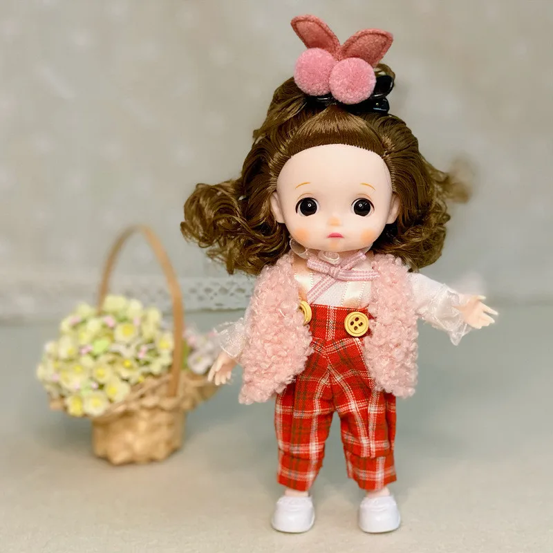 Мини 16 см BJd кукла 13 подвижных суставов 3D большие глаза 1/12 девочка Модная Кукла