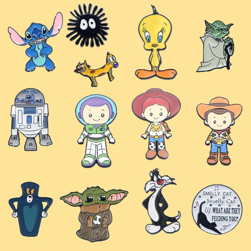 

Cartoons Anime Icons Manga Dogs Enamel Pins and Brooches for Fashion Lapel Pin Backpack Bags Badge Kids Gifts Zinc Alloy