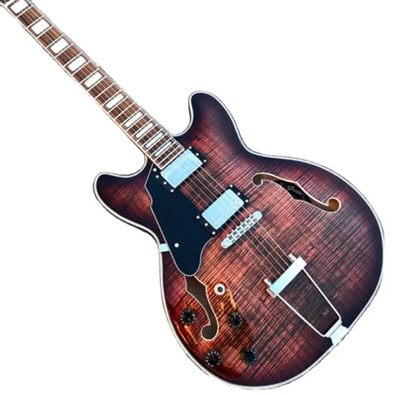 

Brand All Hollow Jazz Left-handed Electric Guitar High-quality Accessories