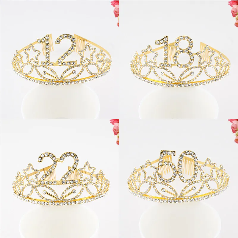 

Новинка 2023, корона для торта на день рождения, цифровая шляпа на первый год, Свадебная лента для волос