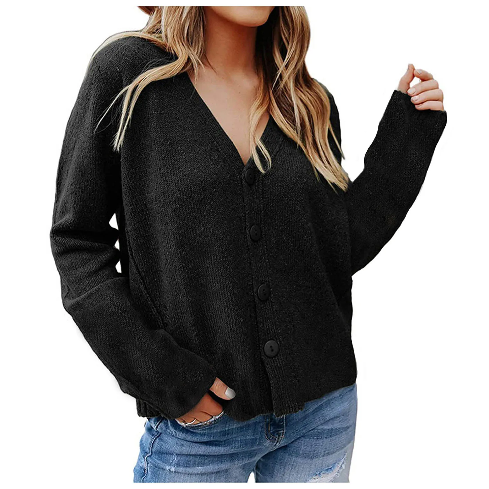 

Women'S Warm Coat Shirt Fashion Solid Color Long Sleeve Coat Blouses Sardigan Button Knit Coat Tops New Womens Winter Jacket