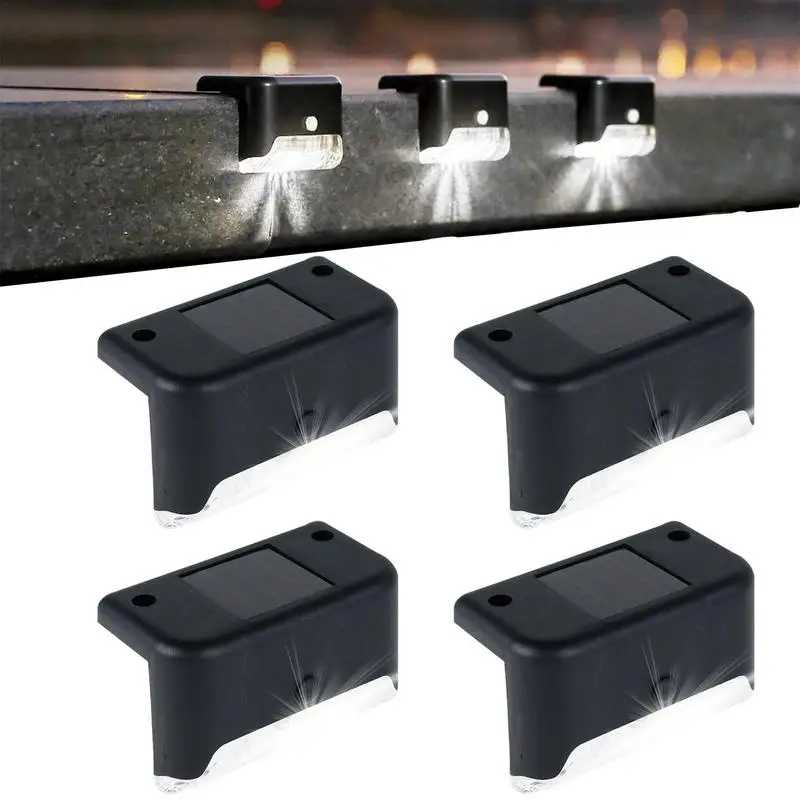 

Solar Lights For Fence 4pcs Outdoor Lights For Patio Solar Step Lights LED Waterproof Solar Fence Lights Stair Lights For