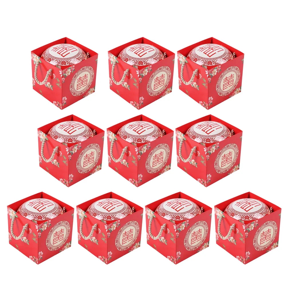

10 Sets Creative Chinese Style Festive Delicate Gift Cases Gift Tins Candy Boxes