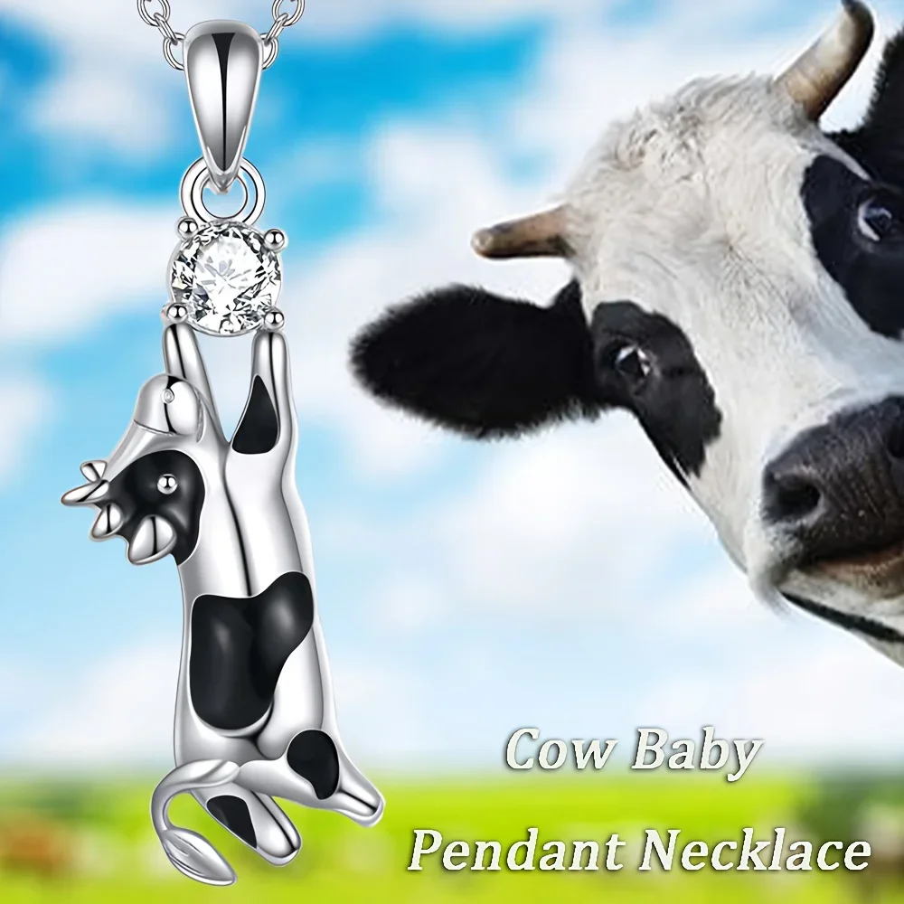 Модное и милое ожерелье с подвеской в виде коровы 1 шт. блестящее украшение