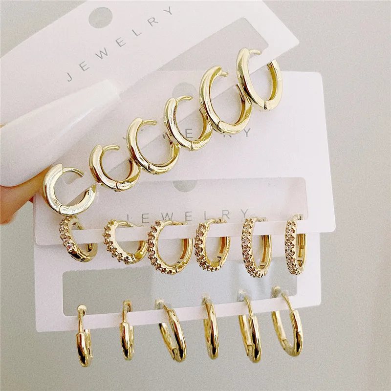 

WUKALO Trendy Simple Gold Color Drop Earrings For Women Girl Circle Round Minimalist Earrings Party Fashion Jewelry Gifts