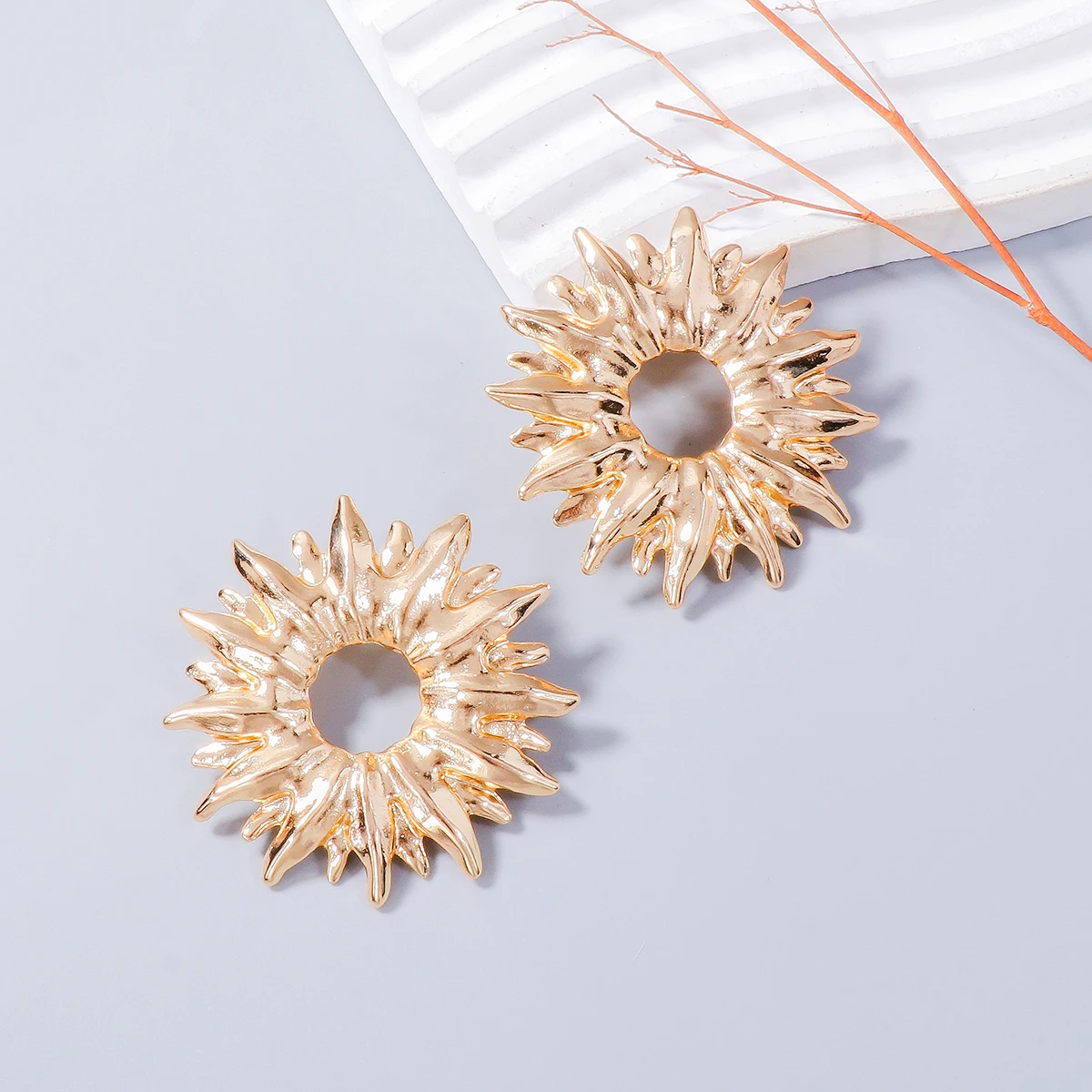 ZAA металлические серьги в форме подсолнуха для женщин индивидуальные круглые