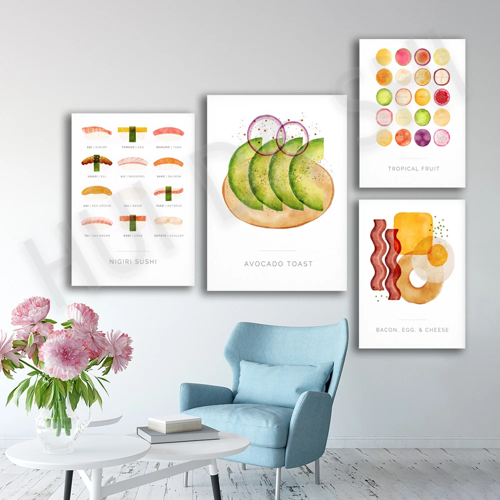 

Рамен | Настенная картина с абстрактной едой для печати, современный минималистичный акварельный принт для кухни, бара или столовой |