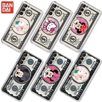 dollar case for samsung galaxy s22 s20 fe s21 s10 plus s9 soft phone coque note 20 ultra 10 9 hello ketty mickey mouse clear bag