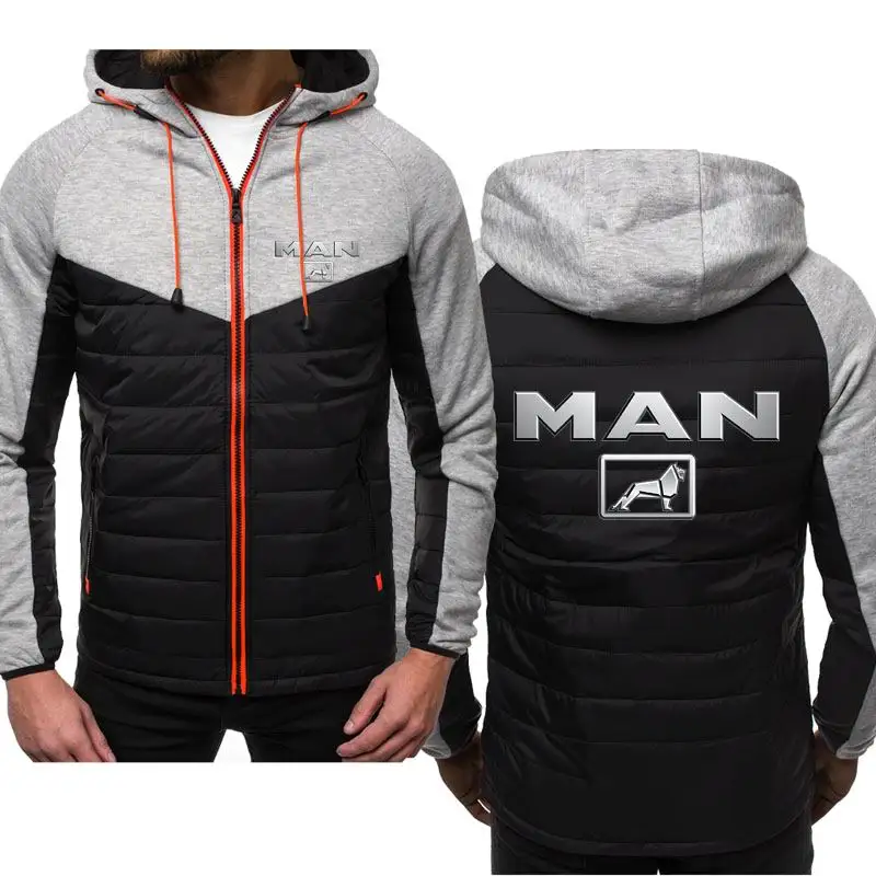 

2022 New MAN Logo Spring Autumn Mens Hoodies Classic Fashion Male Casual Long Sleeve Solid Color Padded Zipper Jacket