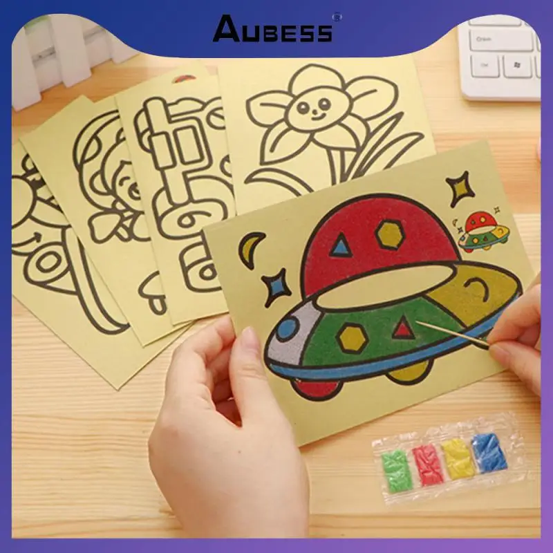 

Colorful DIY Sand Painting Kids Montessori Toys Children Crafts Doodle Art Supplies Sand Pictures Drawing Paper Educational Toys