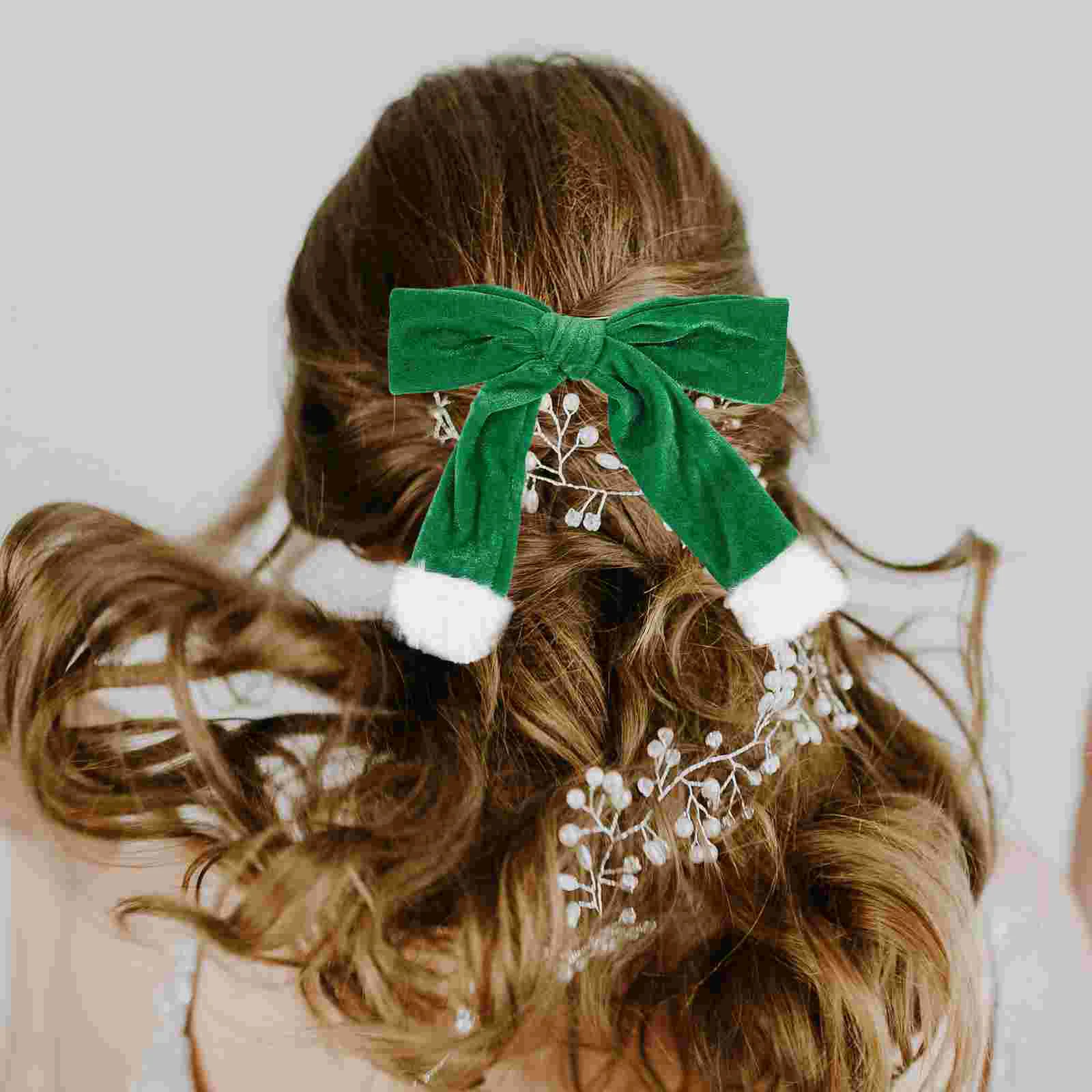 2 шт. праздничные заколки для волос рождественская золотая бархатная заколка с