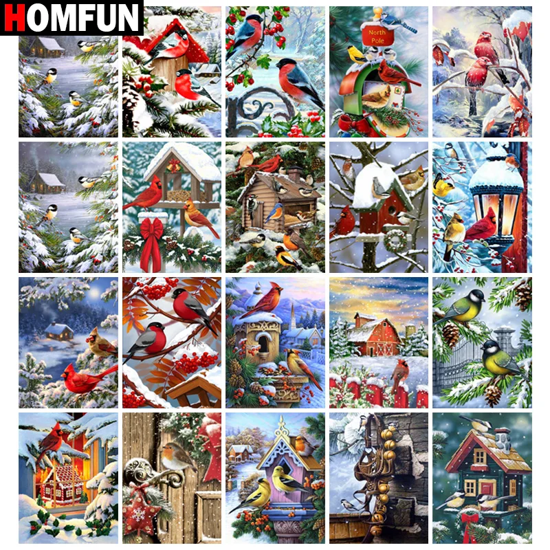 

Алмазная вышивка HOMFUN с рисунком «животное», картина 5D «сделай сам», вышивка крестиком, полная выкладка