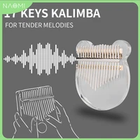 naomi 17 keys thumb piano with eva bag crystal kalimba acrylic mbira finger piano gifts for kids adult beginners wtuning hammer