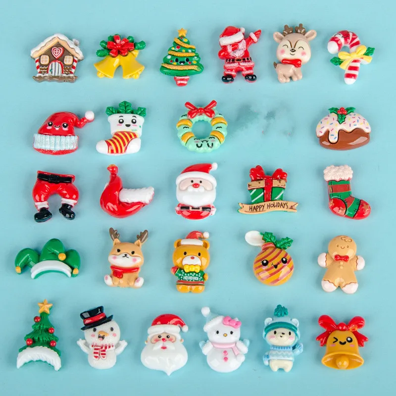 

Kawaii Christmas Series Flat Back Resin Crafts Fit Phone Deco Parts DIY Accessories Scrapbook Embellishments
