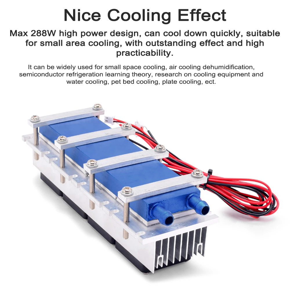 

288W Thermoelectric Peltier Refrigeration Cooler 12VDC 30A Semiconductor Cooling System DIY Kit for Air Conditioning Fan