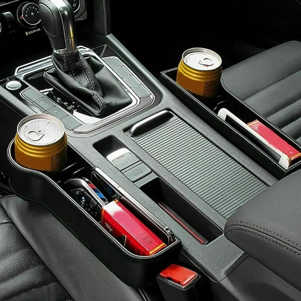 

Left Right Auto Car Seat Crevice Plastic Storage Box Cup Phone Holder Organizer Car Accessories
