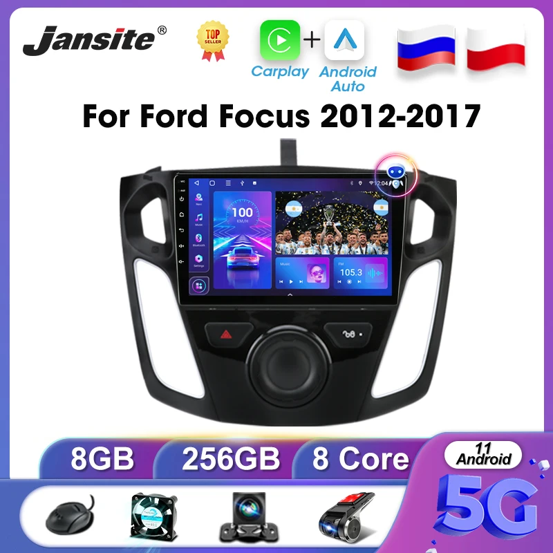 

Jansite 2 Din Android 11 Car Radio For Ford Focus 3 MK 3 Salon 2012-2017 Multimedia Video Player Carplay Auto DVD Wifi Bluetooth