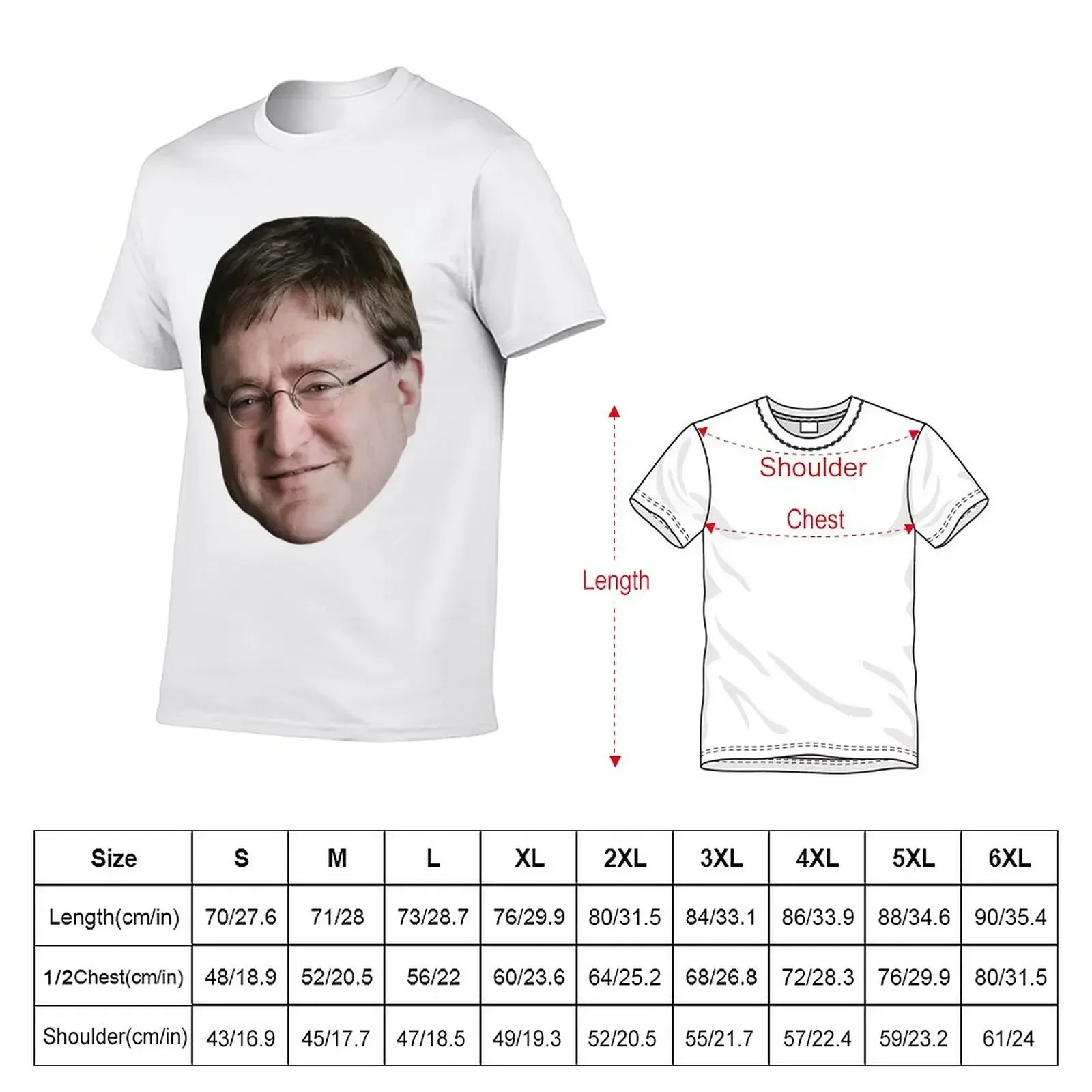 Фото Футболка с мемом Gaben - Gabe Newell, индивидуальный дизайн, корейская модная футболка для мужчин. №2
