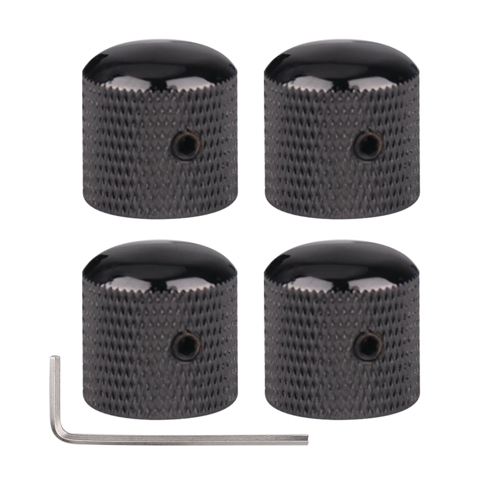 

3pcs/4pcs Electric Bass Guitar Knobs Metal Dome Knobs Volume Tone Control Knobs with Wrench Bronze/BK/CR/GD