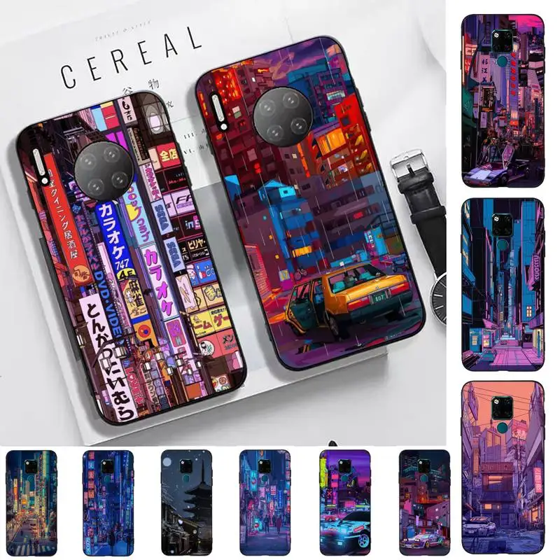 

Japanese Aesthetic Night City Tokyo Phone Case For Huawei Mate 10 20 30 40 50 lite pro Nova 3 3i 5 6 SE 7 pro 7SE