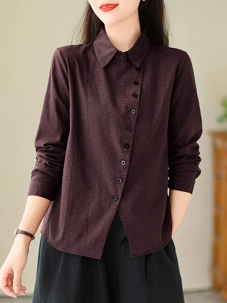 Женская Повседневная рубашка с длинным рукавом Новое поступление 2023 винтажный