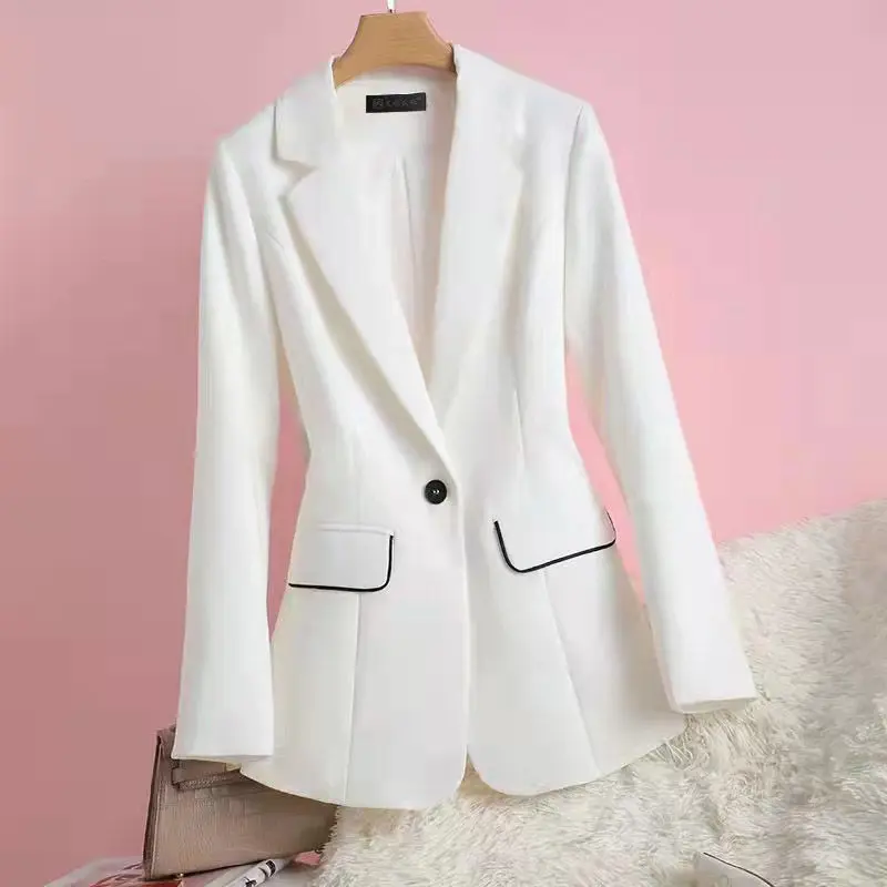 

New White Suit Women Blazer 2023 Spring And Autumn Women's Coats Fashion Lady Jacket Temperament Top