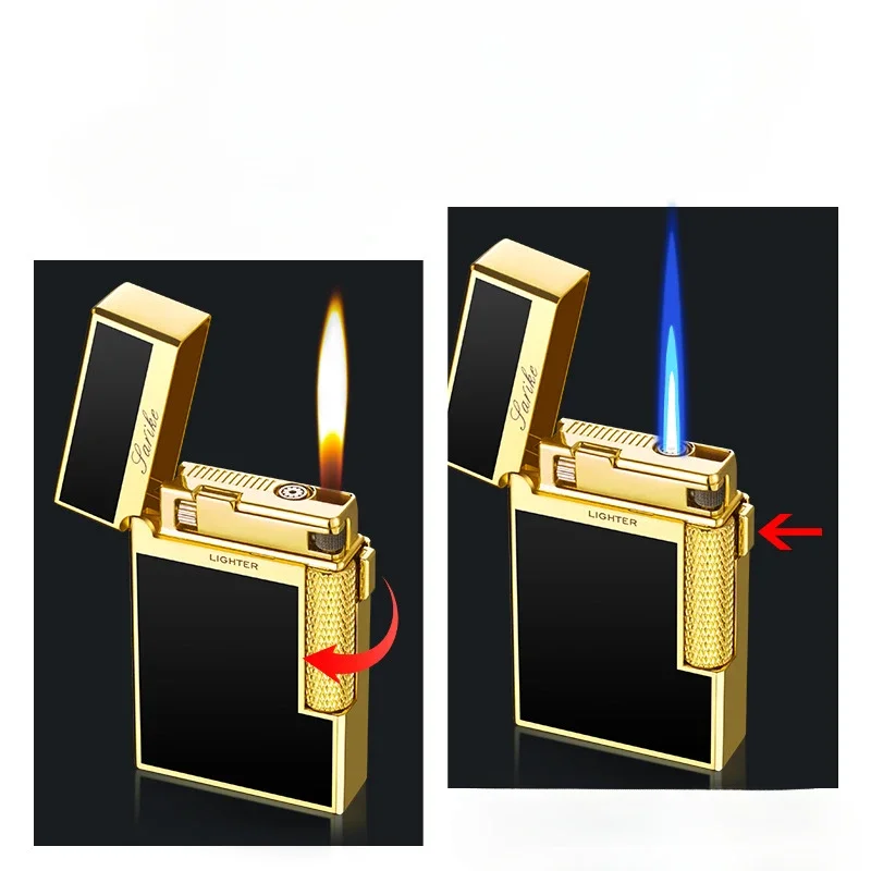 Надувная ветрозащитная Зажигалка Borui Langsheng с двойным огнем прямая металлическая