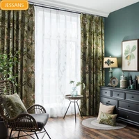 american country pastoral print cotton linen curtain semi blocking curtains for bedroom living room bokey window finished