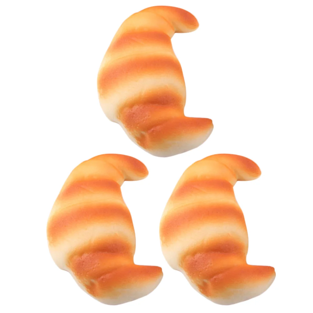 

3 Pcs Croissants Fake Bread Adorn Simulation Bread Ornament Simulation Bread Prop Bread Model