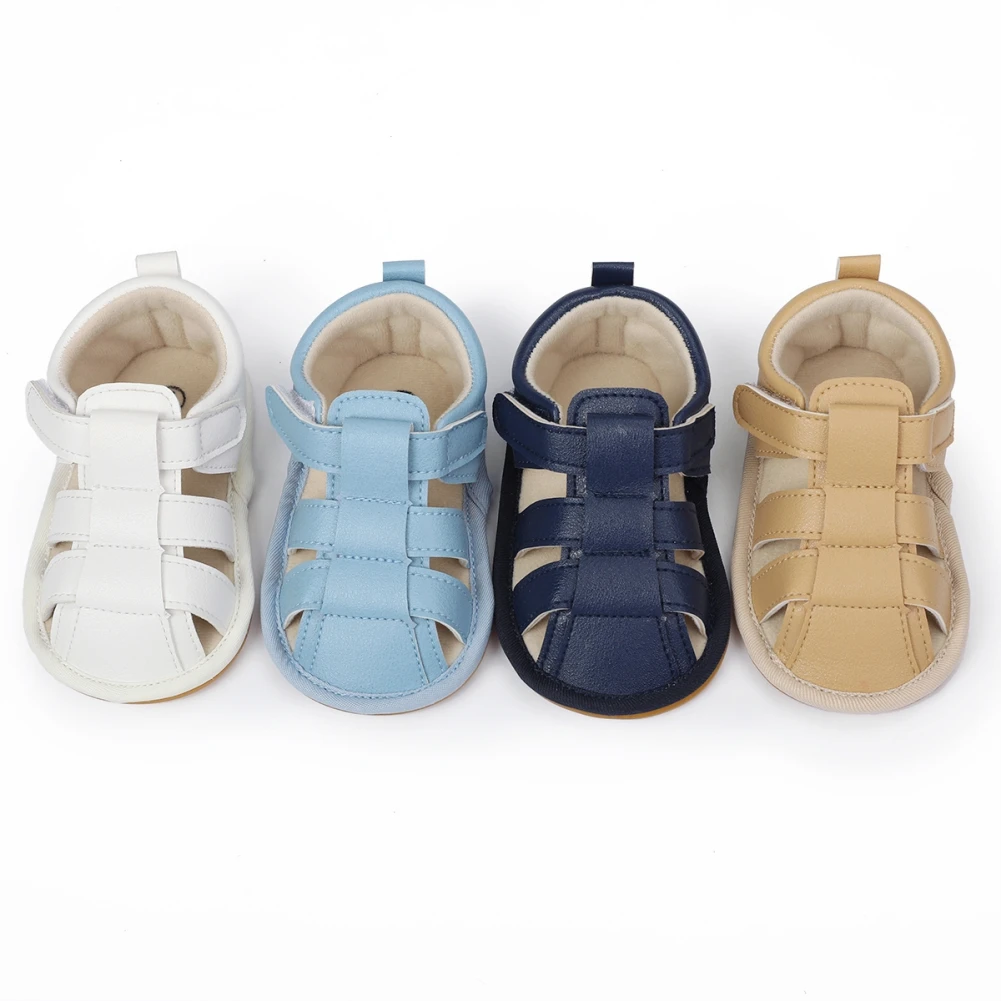 

Jlong Summer Infant PU Casual Beach Sandals Baby Boys Girls Sandals Newborn Anti-Slip Hollow Out First Walker 0-18 Months