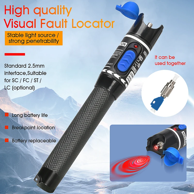 1MW Fiber Optic Pen 5KM Visual Fault Locator Fusion Laser Fibra Optica Cable Tester